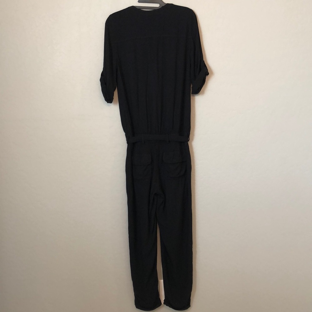 Express Black Drop Waist Button Down Jumpsuit Xs - image 4